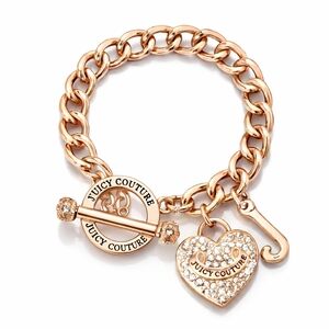 XL JUICY COUTURE Gold Heart Charm Bracelet